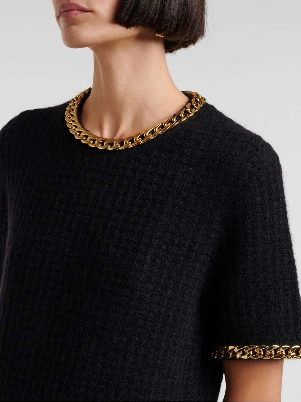 NWT Tory Burch Chain-detail waffle-knit minidress XS $798